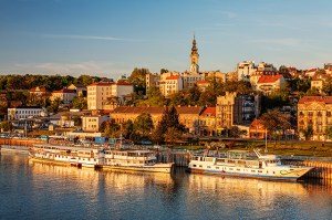 River cruise ships in Nuremberg, Germany.