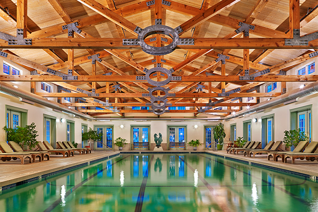 The indoor pool at the Equinox Resort in manchester, vt
