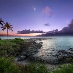 Hawaiian beach during sunset