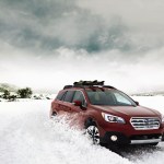 2017 Subaru Outback driving in the snow