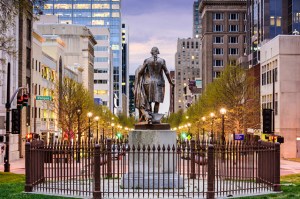 statue in downtown Raleigh, north Carolina