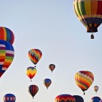 various hot air balloons in the sky