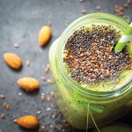 matcha smoothie with chia seeds