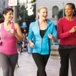 athletic group of woman exercising