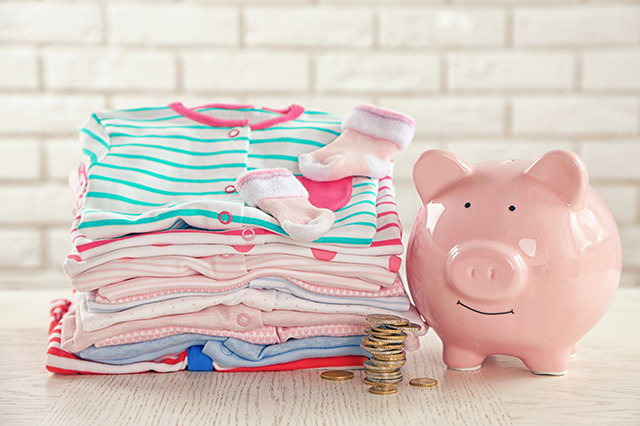 Laundry and piggy bank
