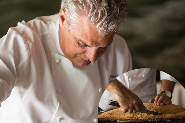 Chef Eric Ripert prepares baked whole red snapper.