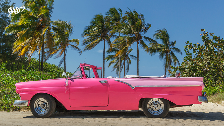 pink classic car