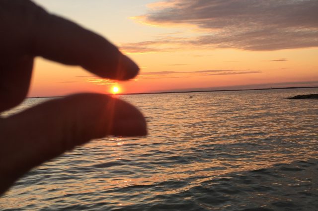 holding sunset