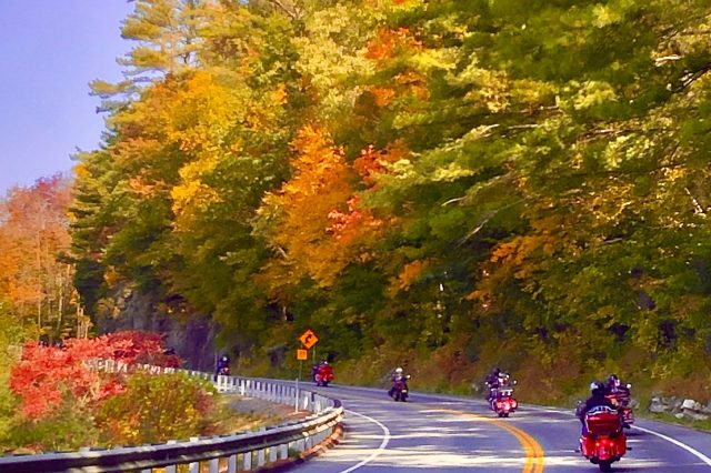motorcycle in fall