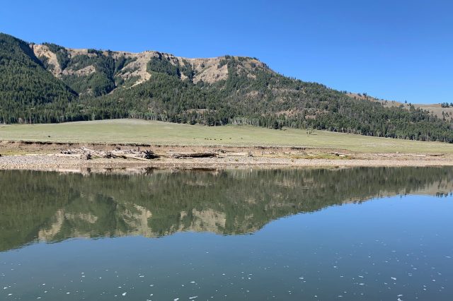 Mountains reflected in the Lamar River