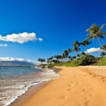 Beautiful sunny day at a beach in Wailea, Maui, Hawaii.