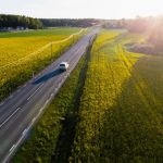 car rental - driving down the road