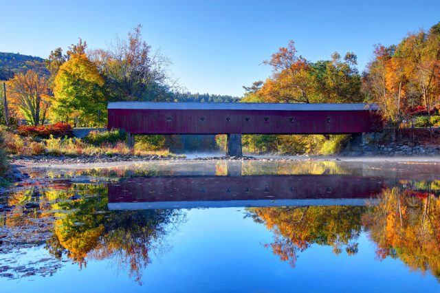 West Cornwall Bridge on the Housatonic River in the Litchfield Hills of Connecticut