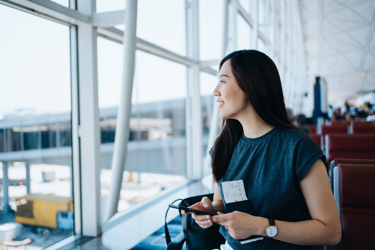 UK ETA - woman at airport