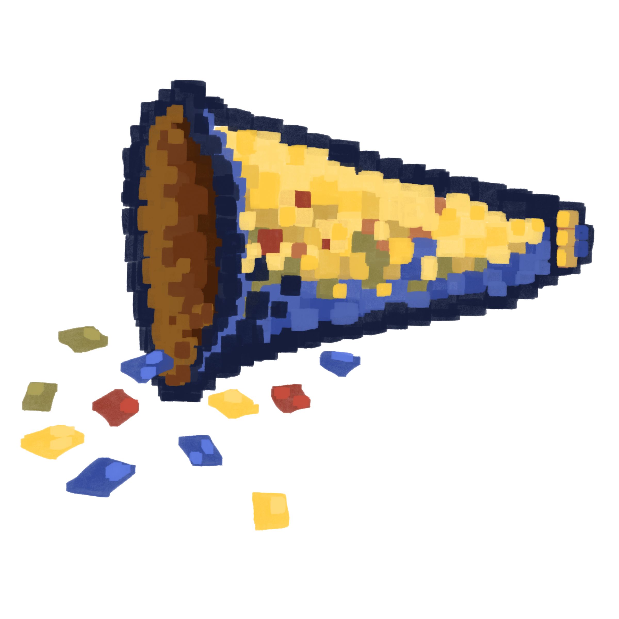 Mosaic of confetti and cone