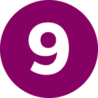 Number nine in purple circle