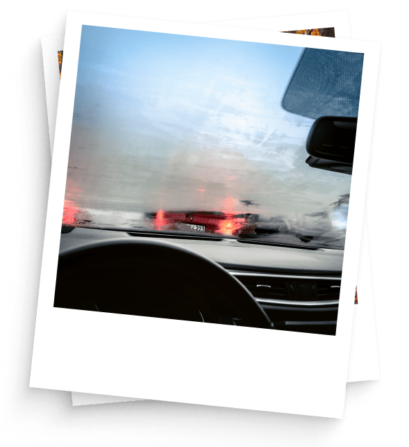 Windscreen fogged up with low visibility