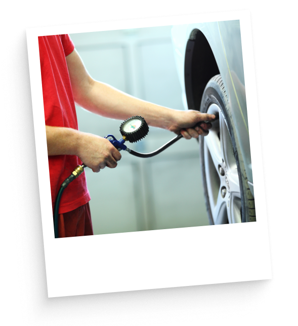 Checking tire pressure